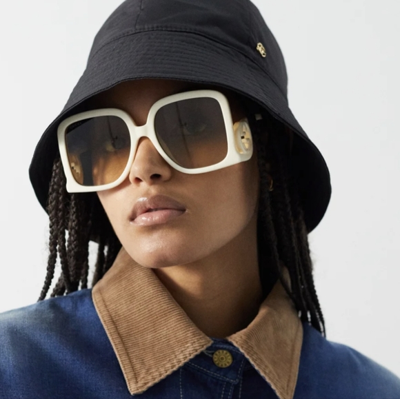 NEW GUCCI GG1326S 002 SQUARE WOMEN NUDE OVERSIZED SUNGLASSES GUCCI - Picture 8 of 16